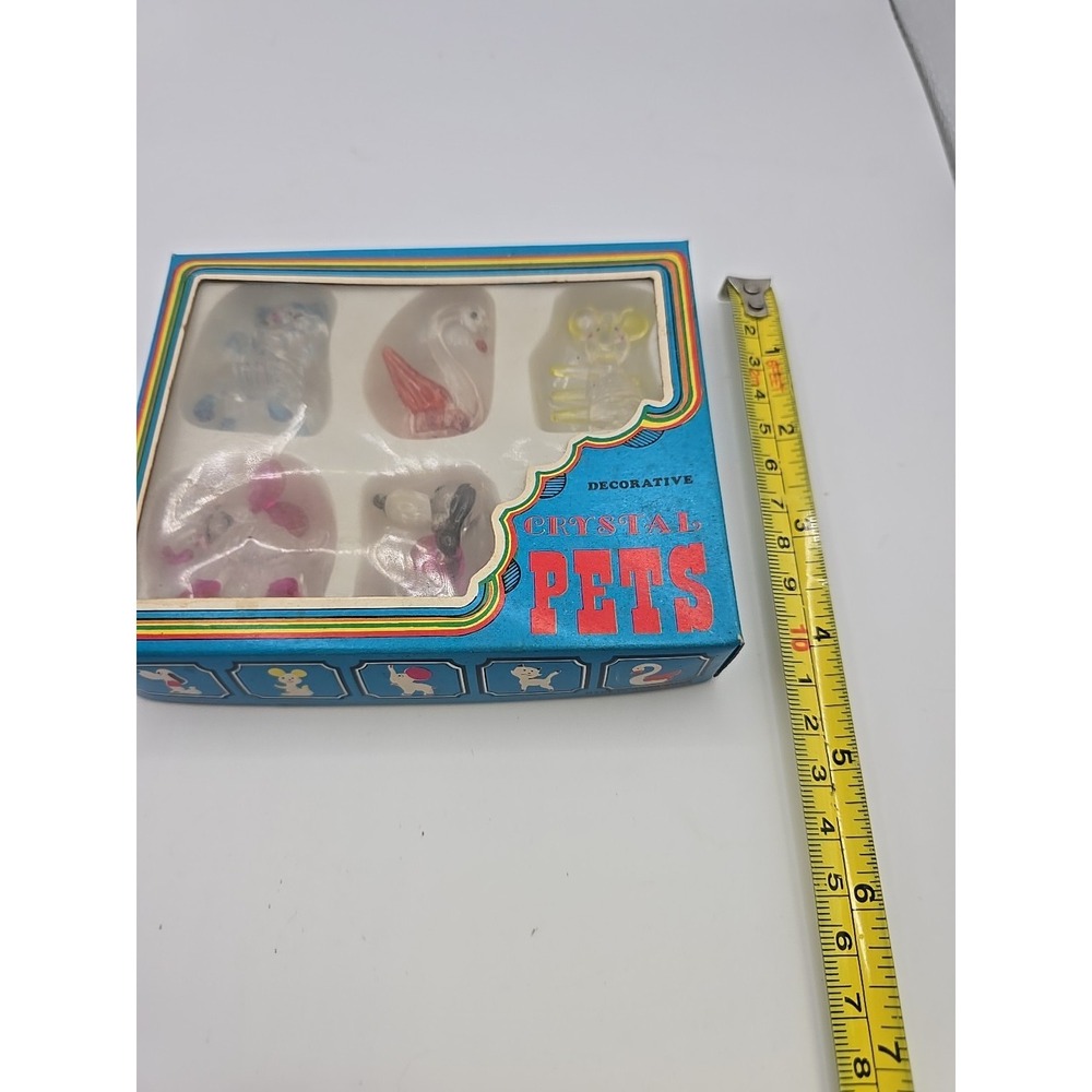 Vintage 1970s Decorative Crystal Pets Animal Figurines Ornamental Box of 5 - Picture 3 of 4